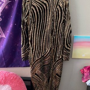 Black and gold dress